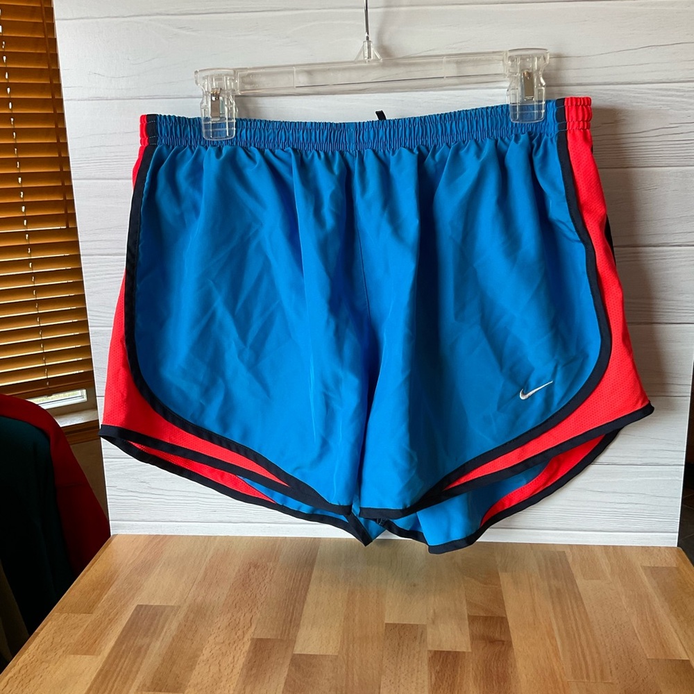 Nike Blue and Red Athletic Shorts